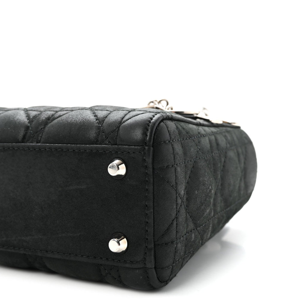 Metallic Calfskin Cannage Mini Lady Dior Black AT My store