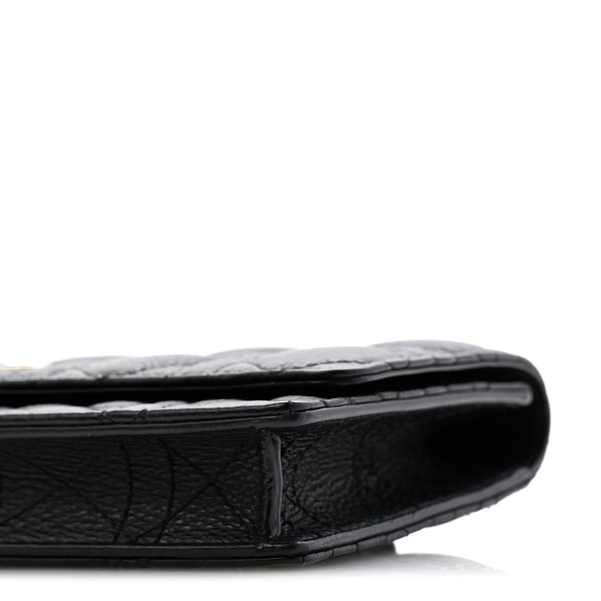 Supple Calfskin Cannage Caro Belt Pouch with Chain Black AT My store