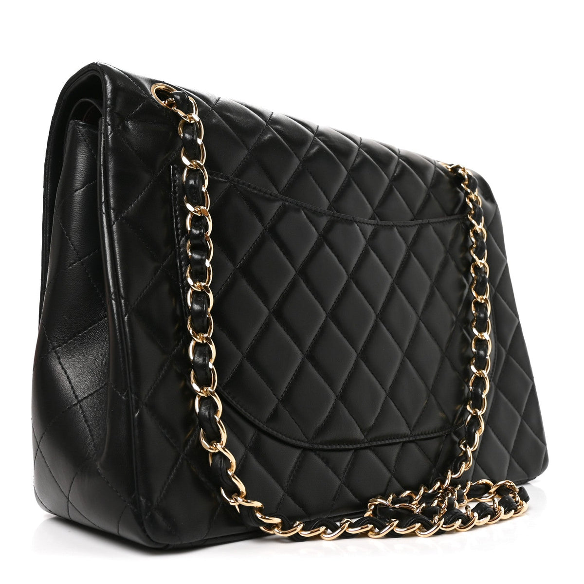 Lambskin Quilted Maxi Double Flap Black At My store