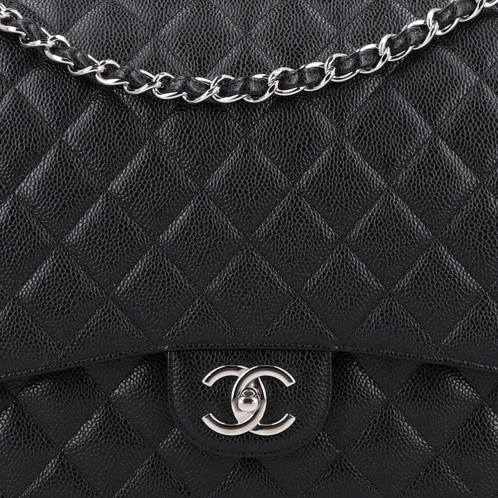 Caviar Quilted Maxi Double Flap Black At My store