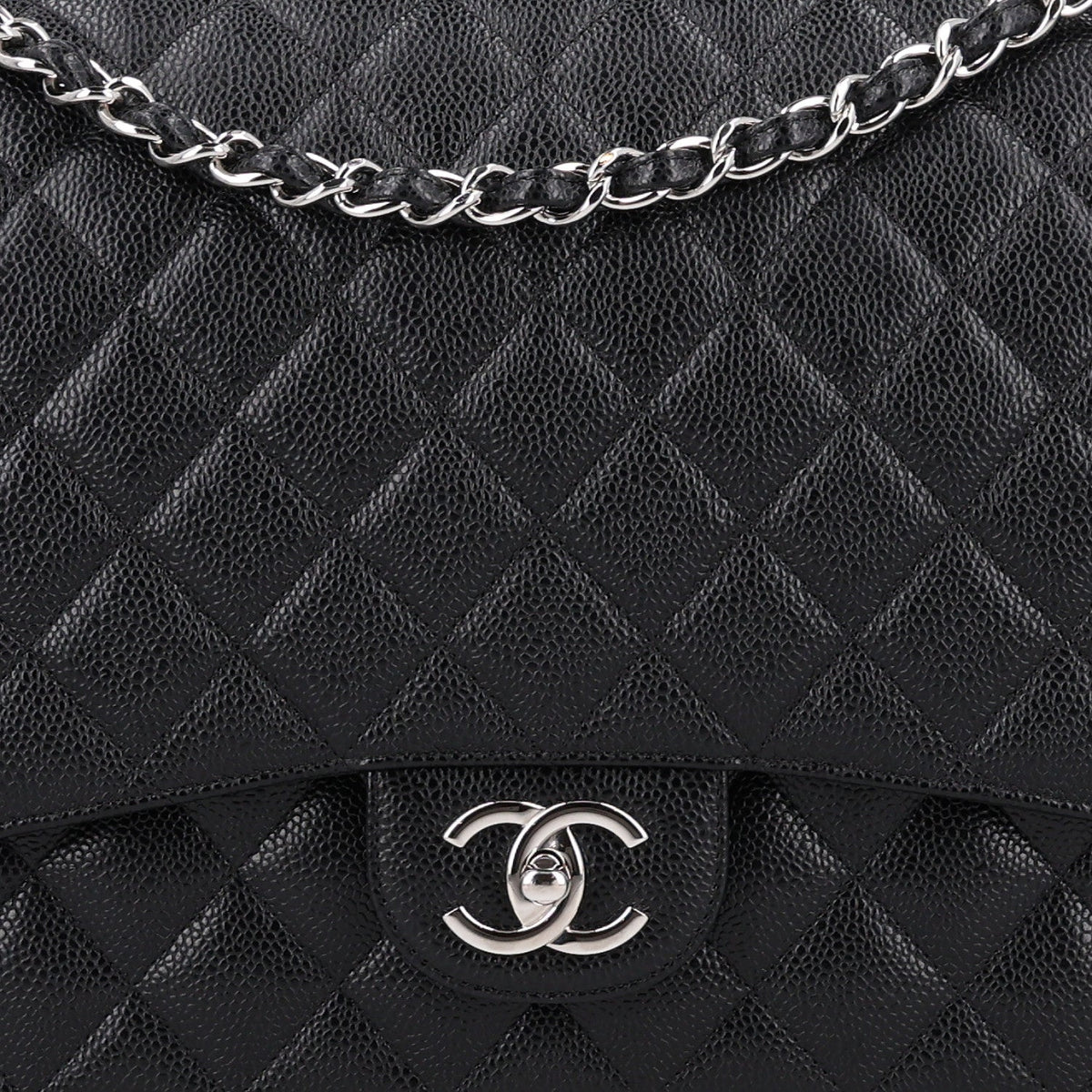 Caviar Quilted Maxi Double Flap Black At My store