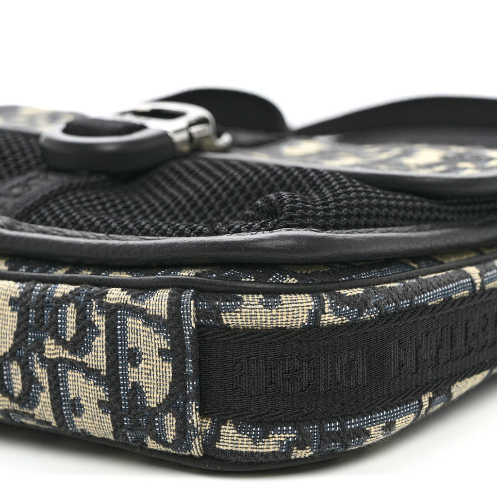 Oblique Jacquard Dior 8 Pouch With Strap Blue Black AT My store