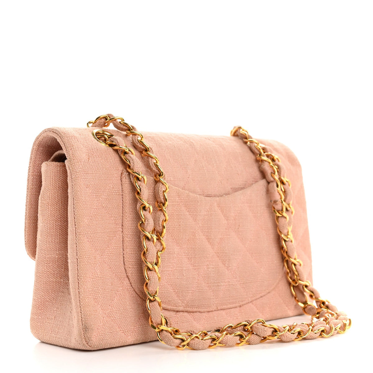 Canvas Quilted Small Double Flap Light Pink At My store