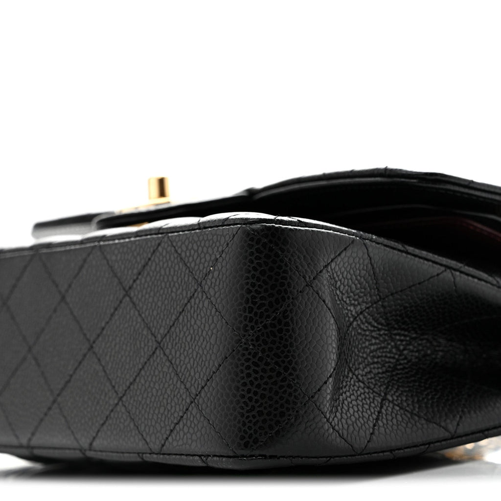 Caviar Quilted Small Double Flap Black At My store