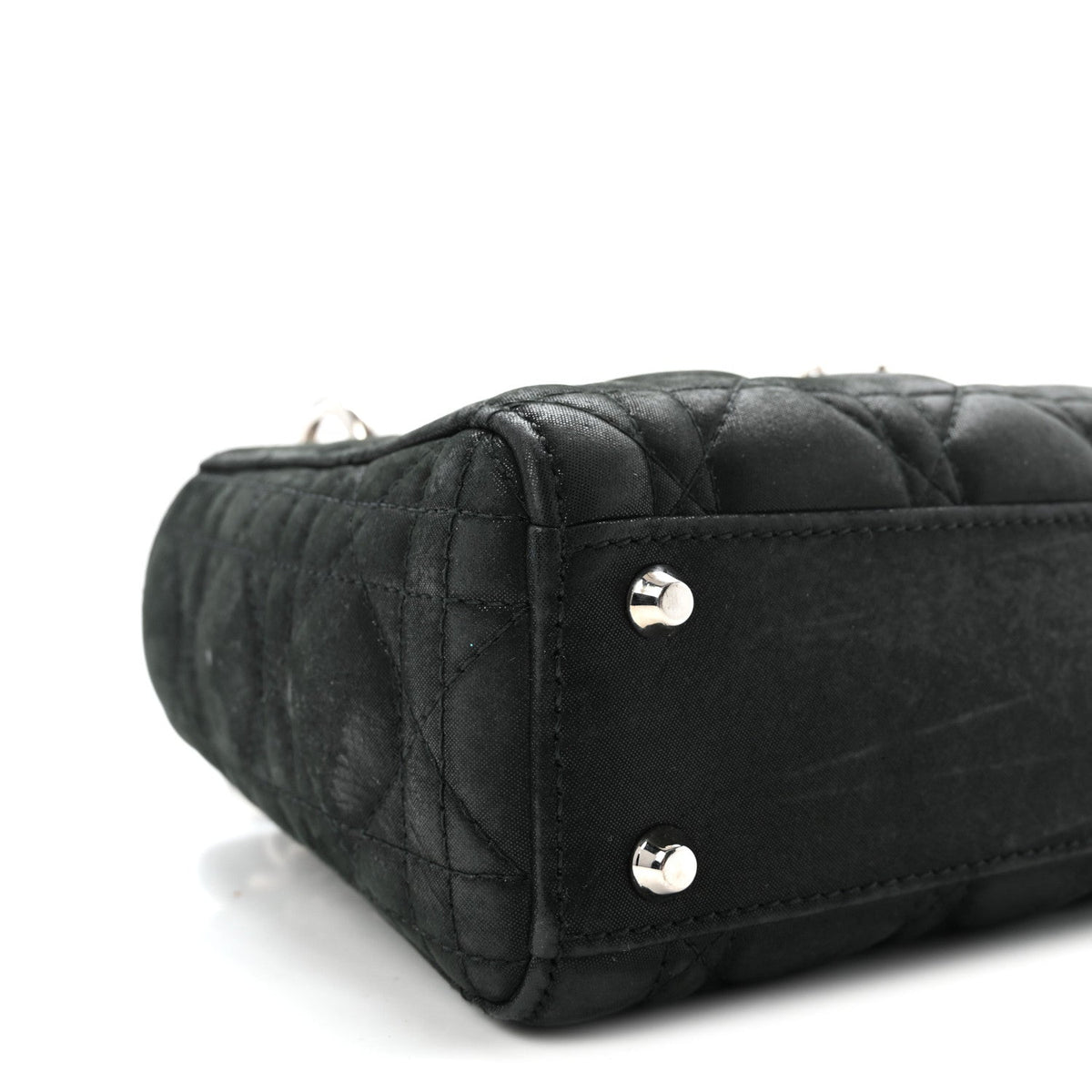 Metallic Calfskin Cannage Mini Lady Dior Black AT My store
