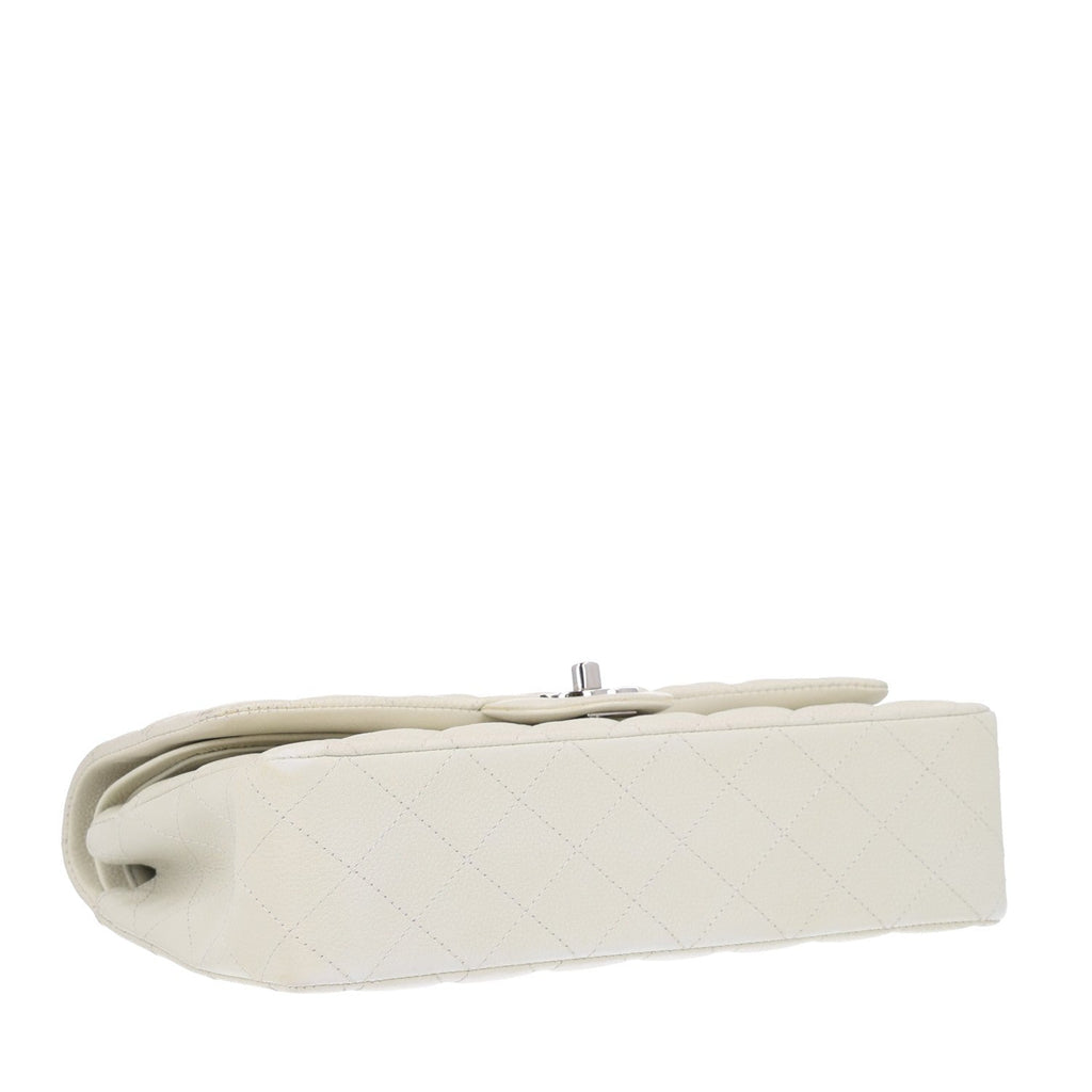 Caviar Quilted Medium Double Flap Light Green At My store