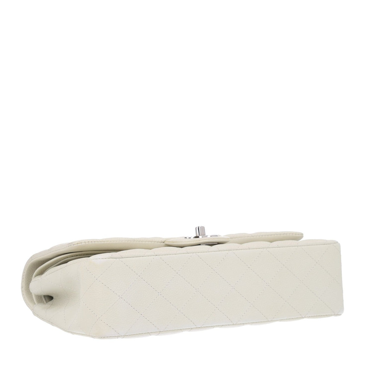 Caviar Quilted Medium Double Flap Light Green At My store