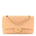 Caviar Quilted Medium Double Flap Beige At My store