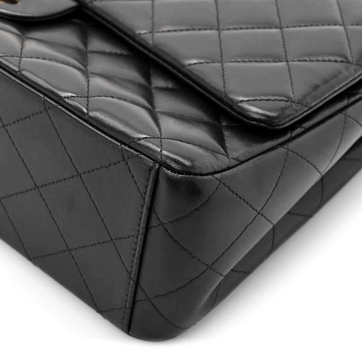 Lambskin Quilted Maxi Double Flap Black At My store