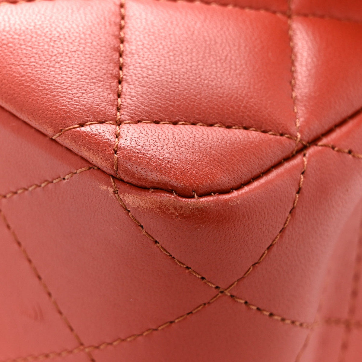 Lambskin Quilted Medium Double Flap Brown At My store