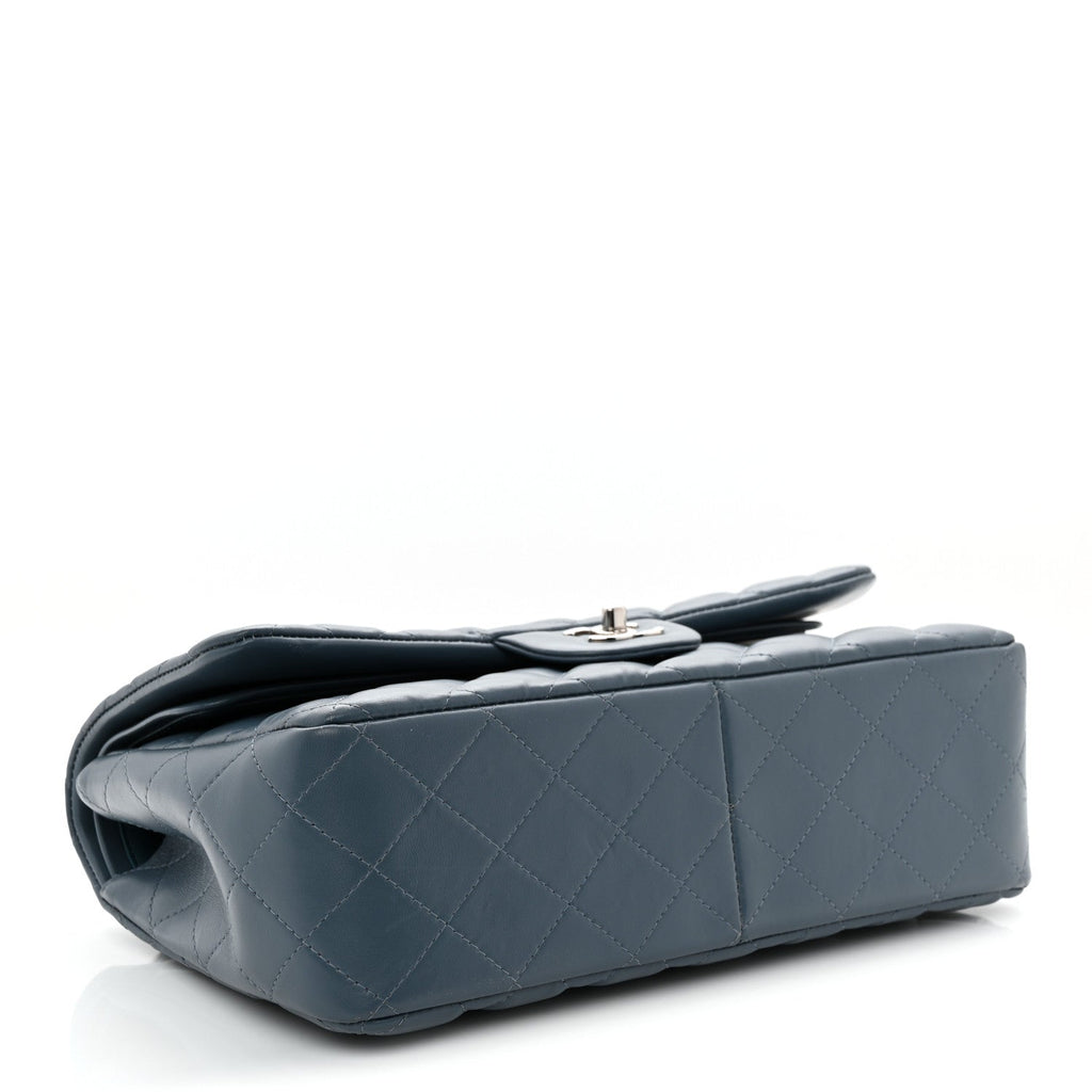 Lambskin Quilted Jumbo Double Flap Dark Blue At My store