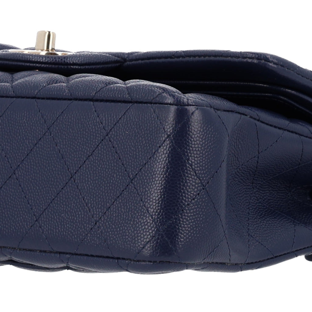 Caviar Quilted Small Double Flap Navy At My store