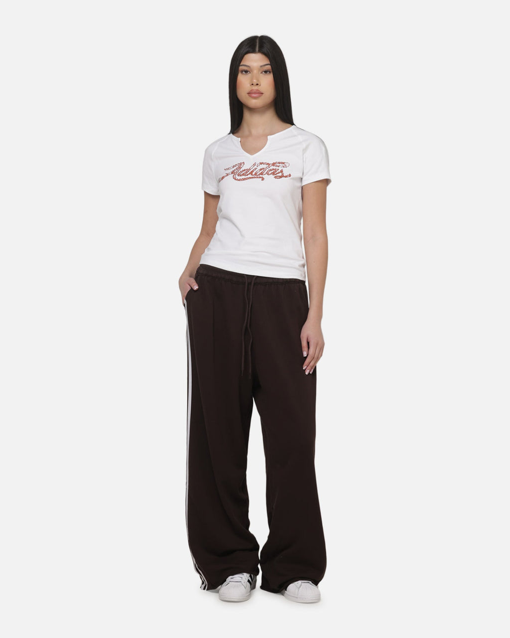 Best-Selling Adidas Women's Graphic Loose Sweat Pants Brown
