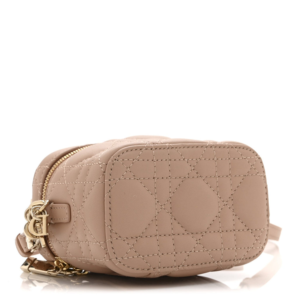 Lambskin Cannage Micro Lady Dior Vanity Case Rose Des Vents AT My store