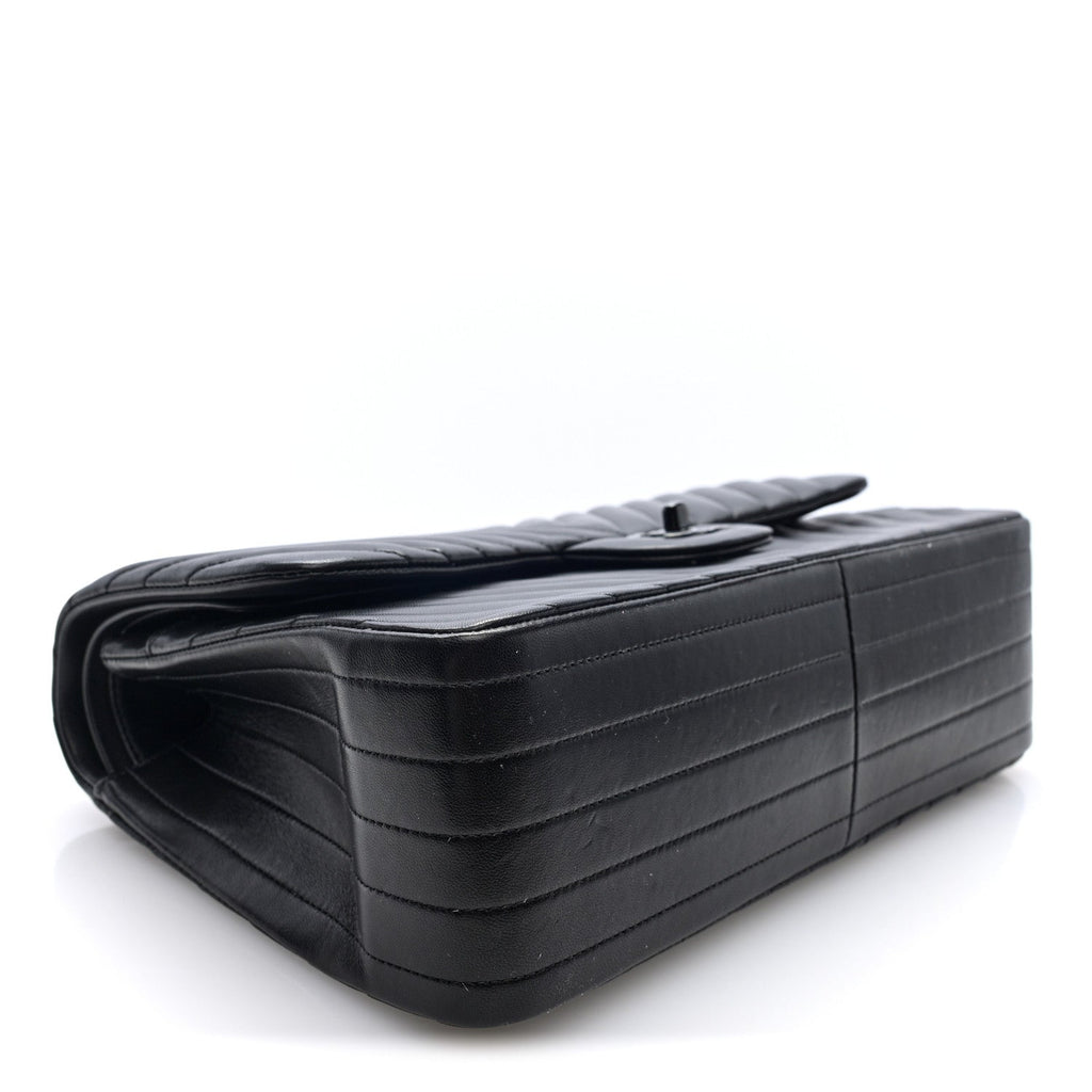 Lambskin Chevron Quilted Jumbo Double Flap  So Black At My store