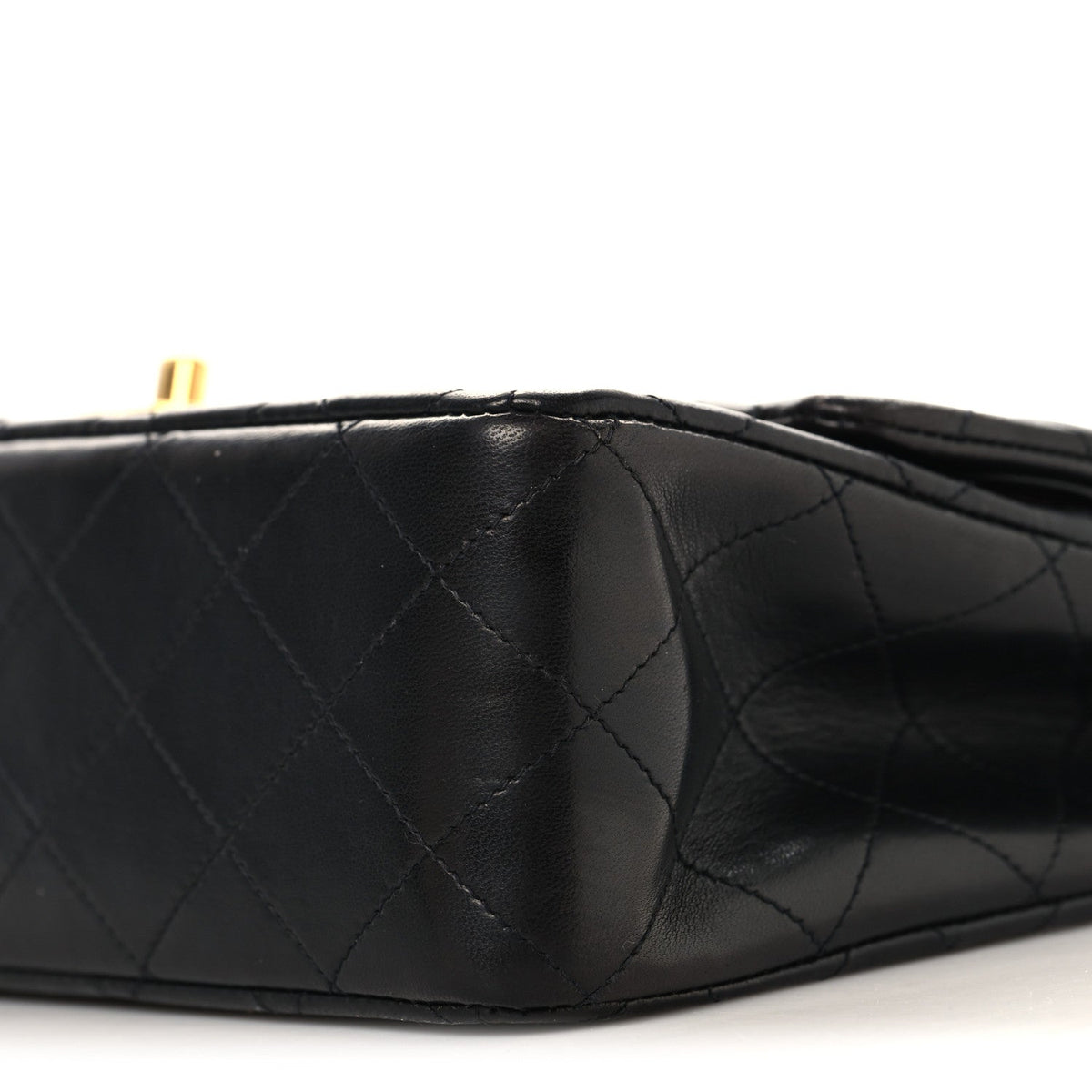 Lambskin Quilted Medium Double Flap Black At My store