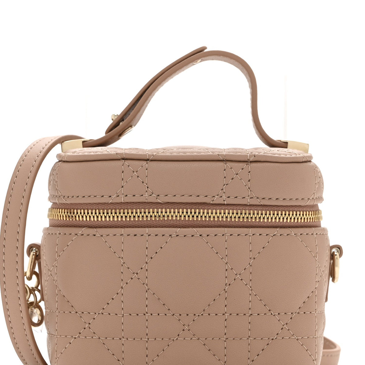 Lambskin Cannage Micro Lady Dior Vanity Case Rose Des Vents AT My store