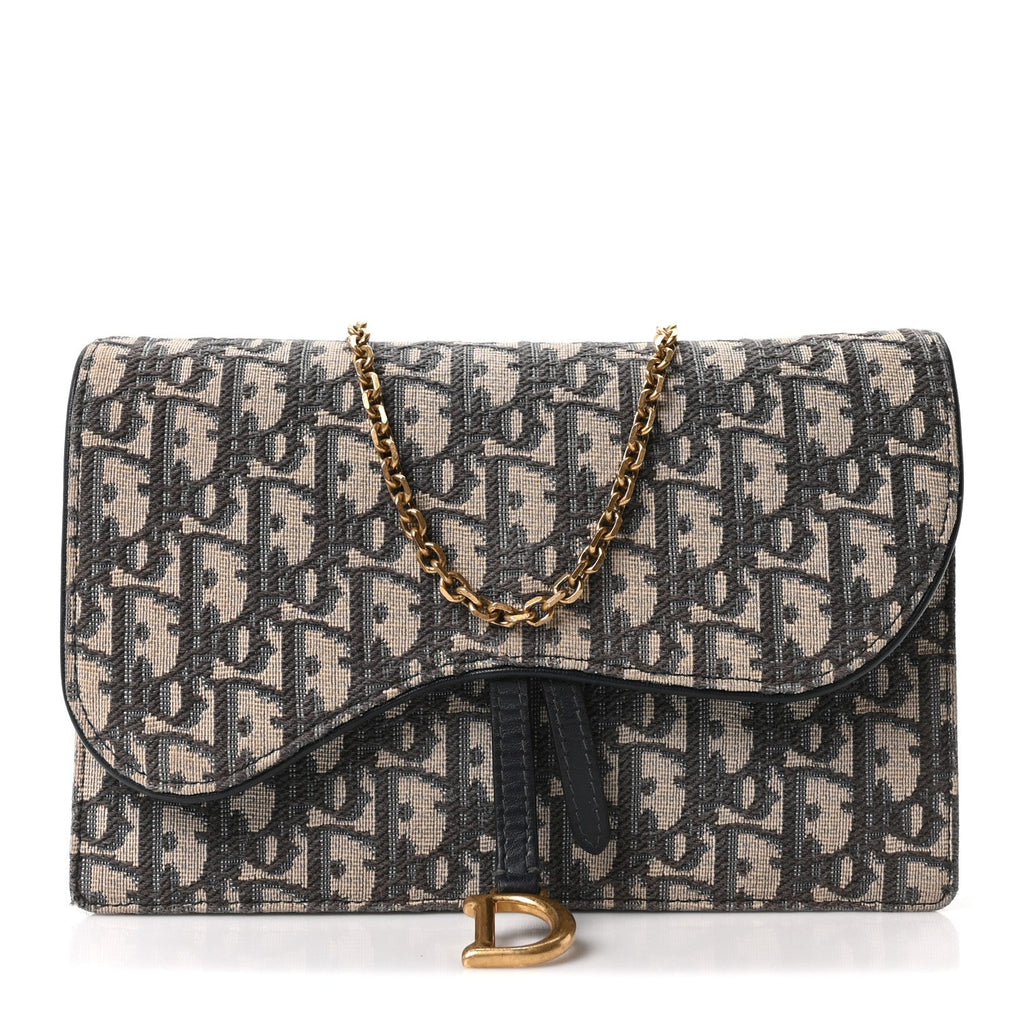 Oblique Saddle Chain Pouch Blue AT My store