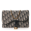 Oblique Saddle Chain Pouch Blue AT My store