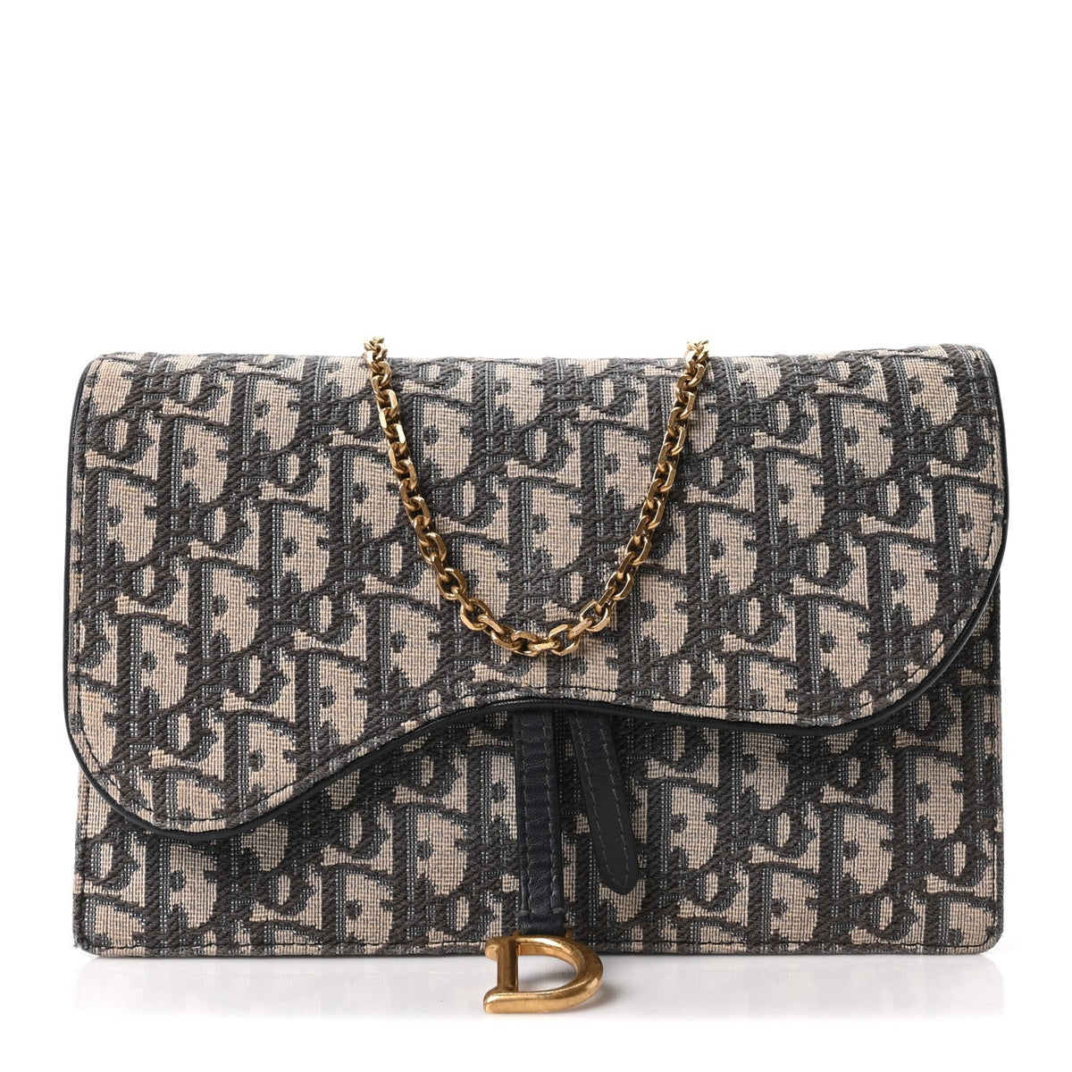 Oblique Saddle Chain Pouch Blue AT My store