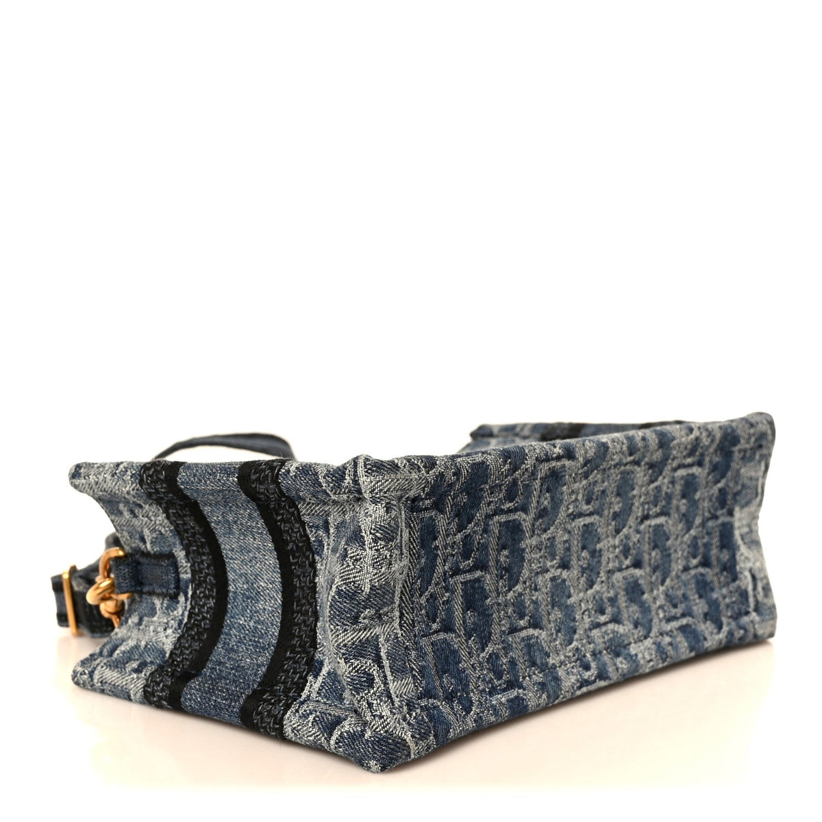 Denim Oblique Mini Book Tote With Strap Blue AT My store