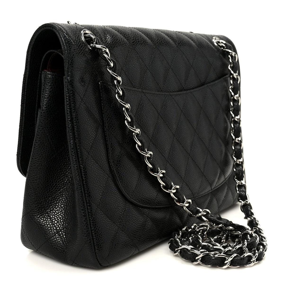 Caviar Quilted Jumbo Double Flap Black At My store