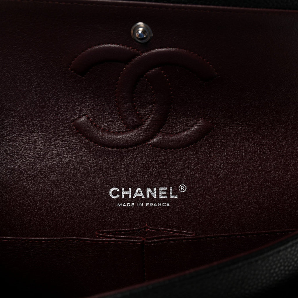 Caviar Quilted Medium Double Flap Black At My store
