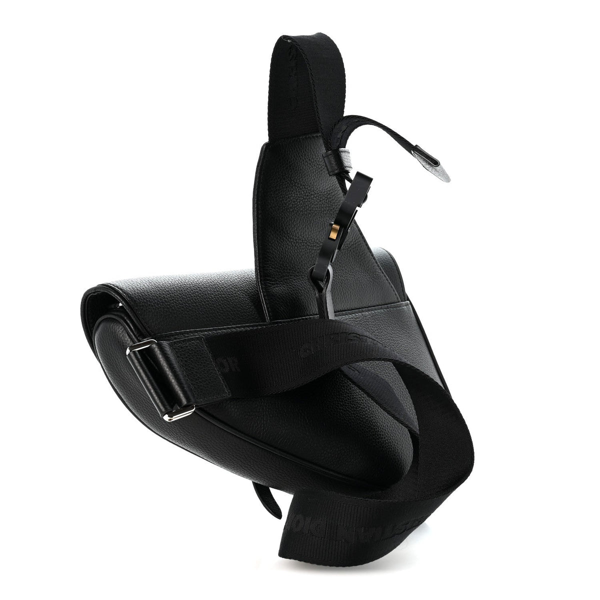 Grained Calfskin Kim Jones Saddle Bag Black AT My store