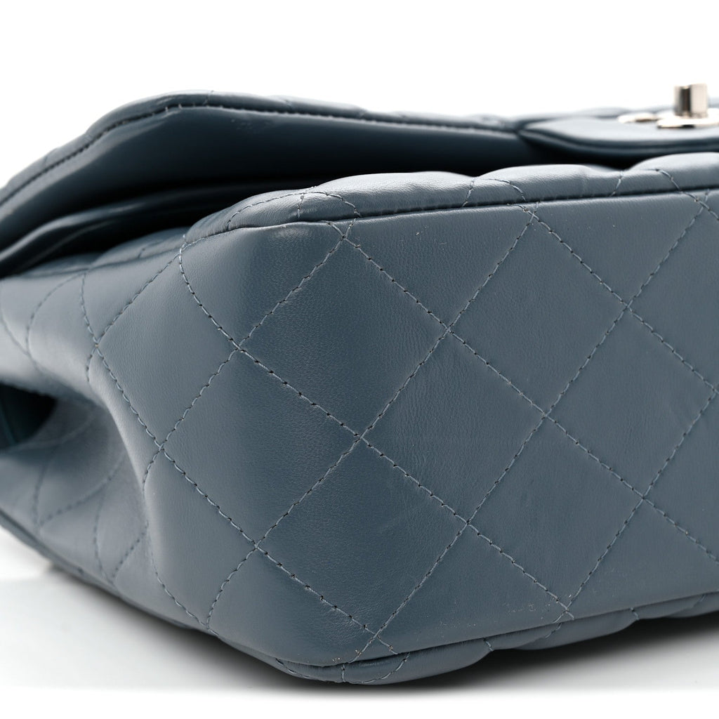 Lambskin Quilted Jumbo Double Flap Dark Blue At My store