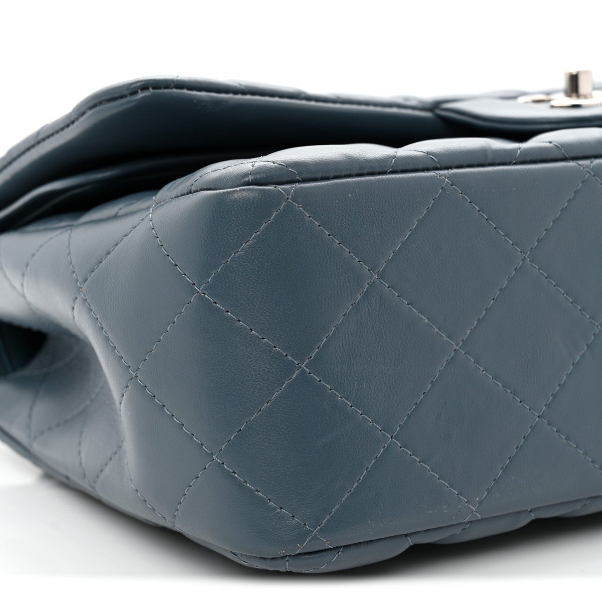Lambskin Quilted Jumbo Double Flap Dark Blue At My store