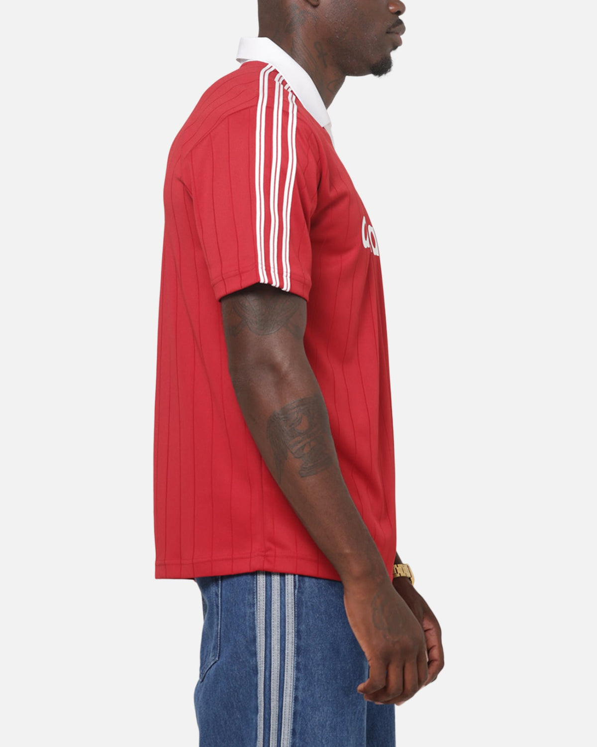 Best-Selling Adidas Drop Needle Pinstripe Jersey Red