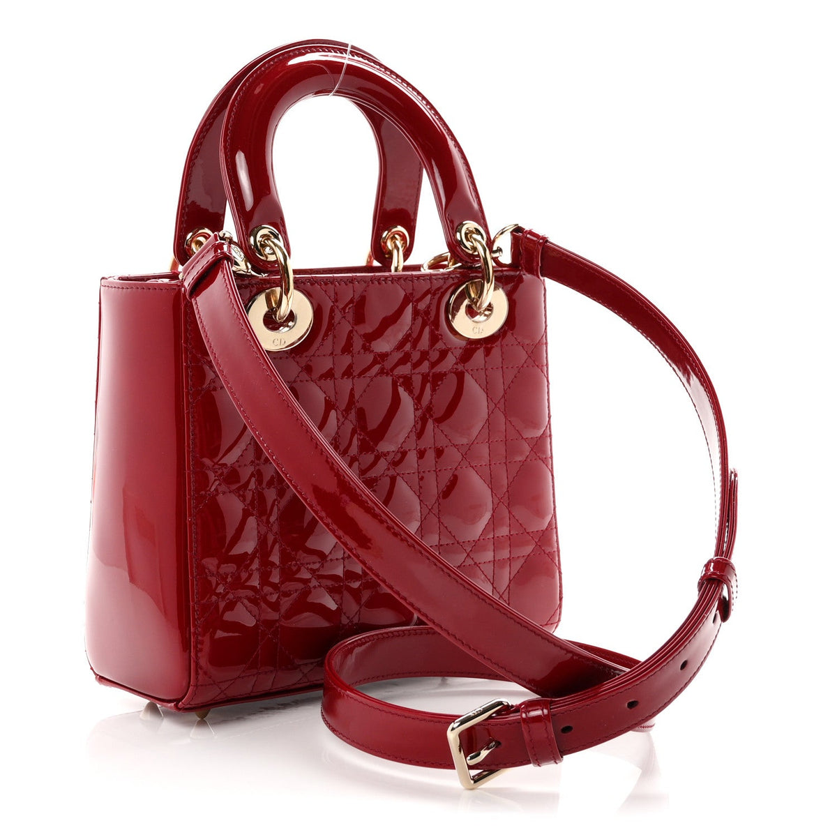 Patent Cannage Small Lady Dior Cherry Red AT My store