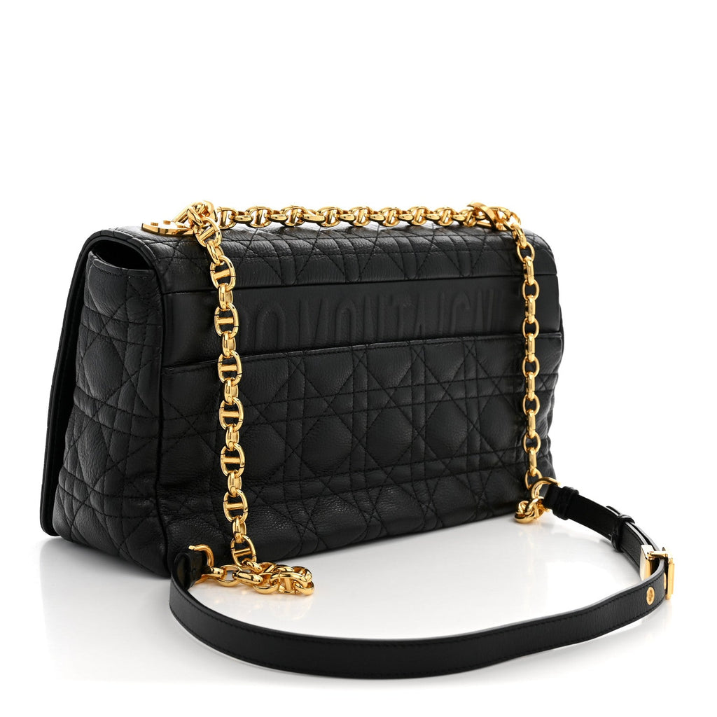 Grained Calfskin Cannage Large Caro Bag Black AT My store
