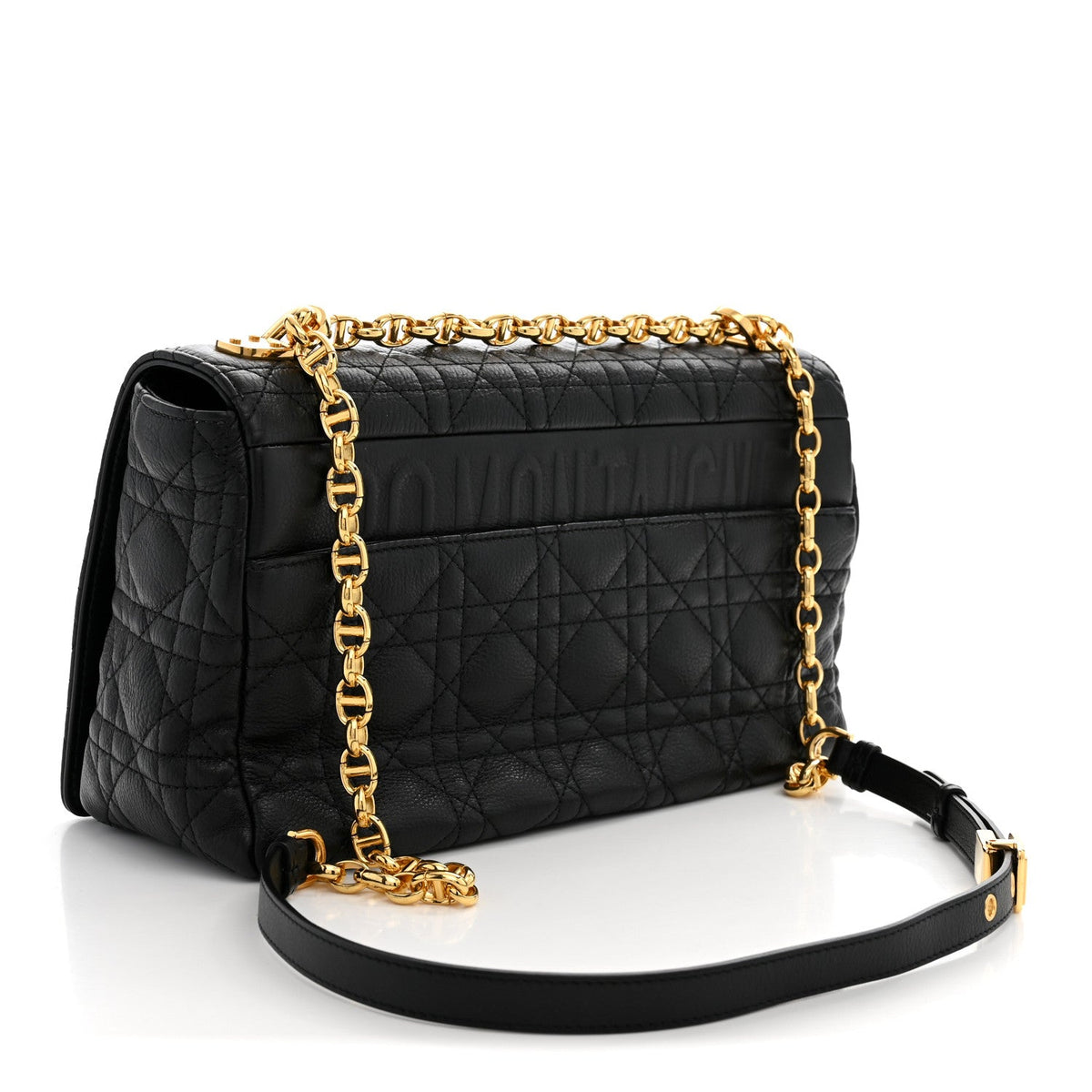 Grained Calfskin Cannage Large Caro Bag Black AT My store