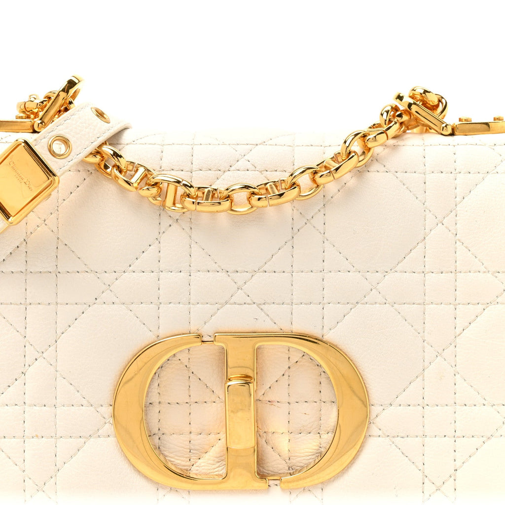 Grained Calfskin Cannage Small Caro Bag White AT My store