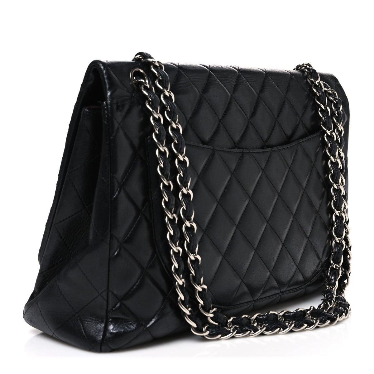 Lambskin Quilted Maxi Double Flap Black At My store