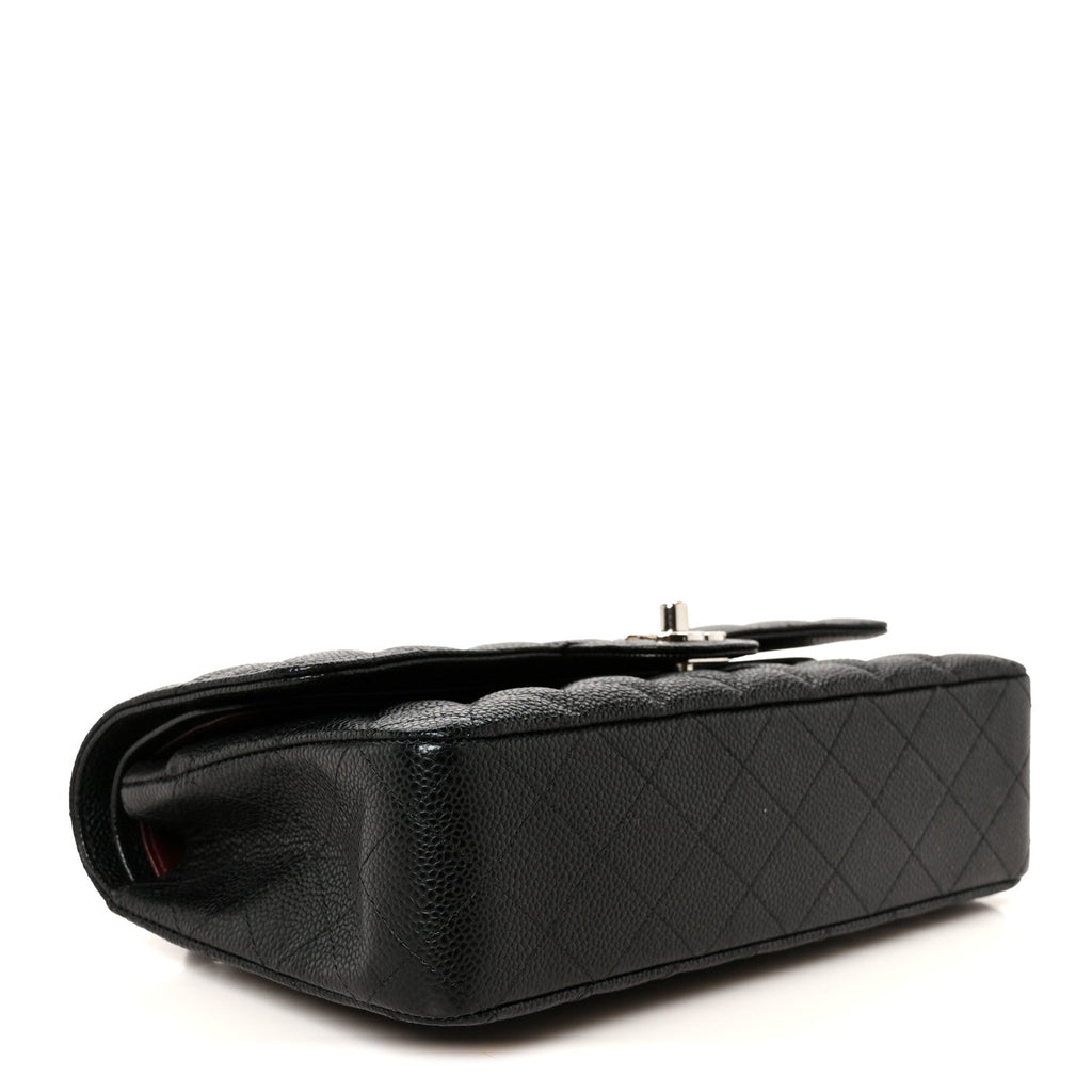 Caviar Quilted Medium Double Flap Black At My store