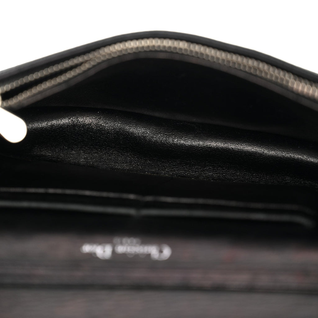 Grained Calfskin Diorama Wallet on Chain Pouch Black AT My store