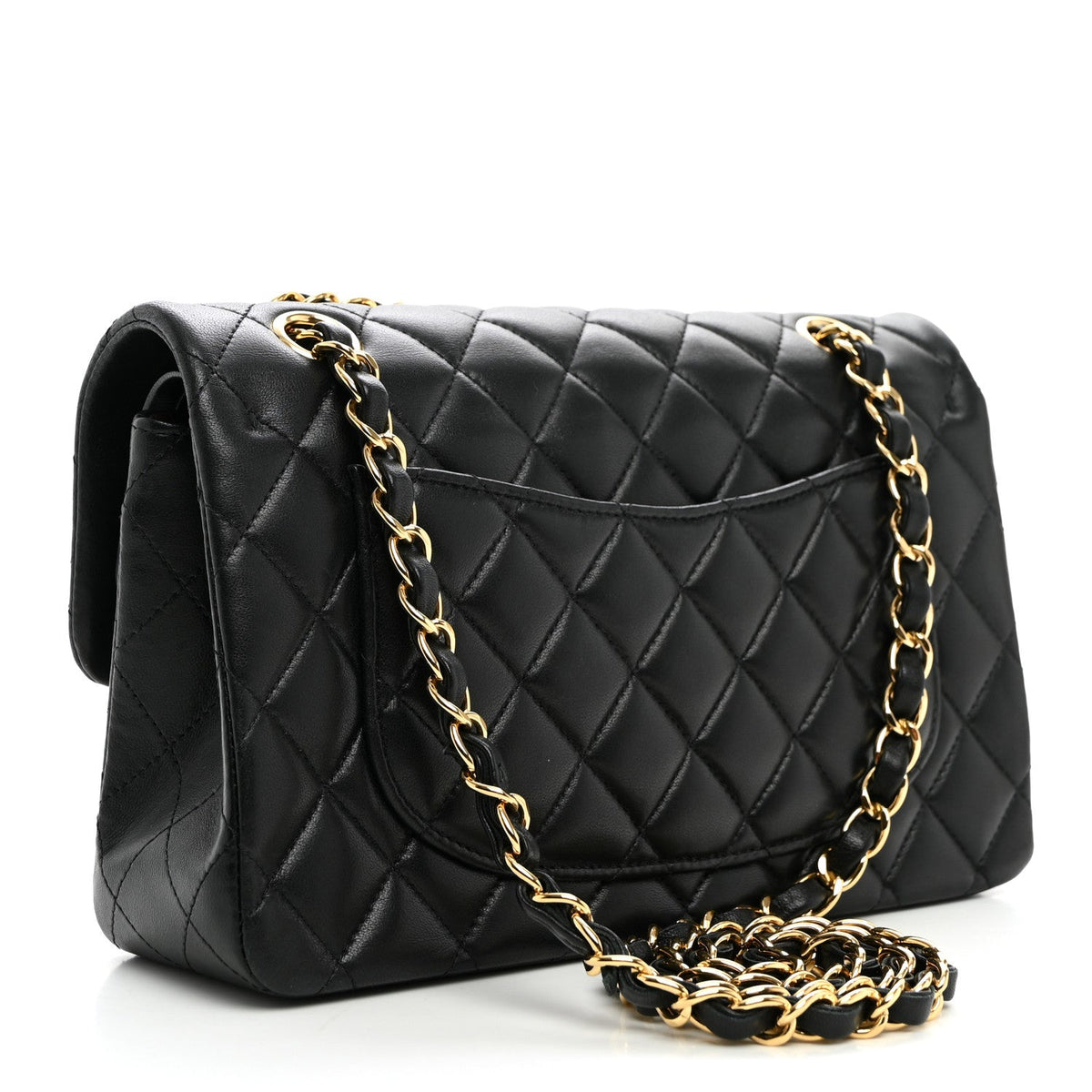 Lambskin Quilted Small Double Flap Black At My store