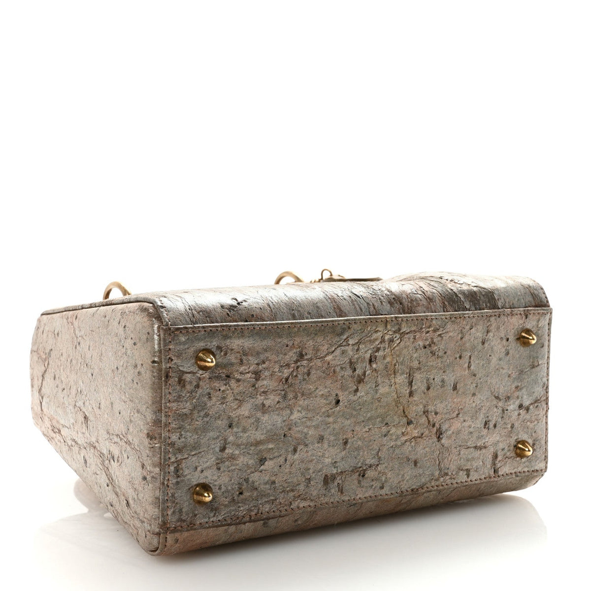X LEE BUL Treated Calfskin Medium Lady Dior Art Bronze AT My store