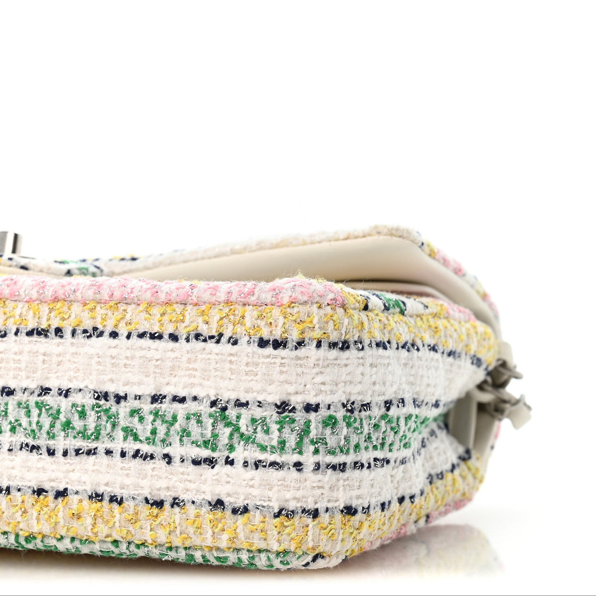 Tweed Quilted Medium Double Flap Yellow White Ochre At My store