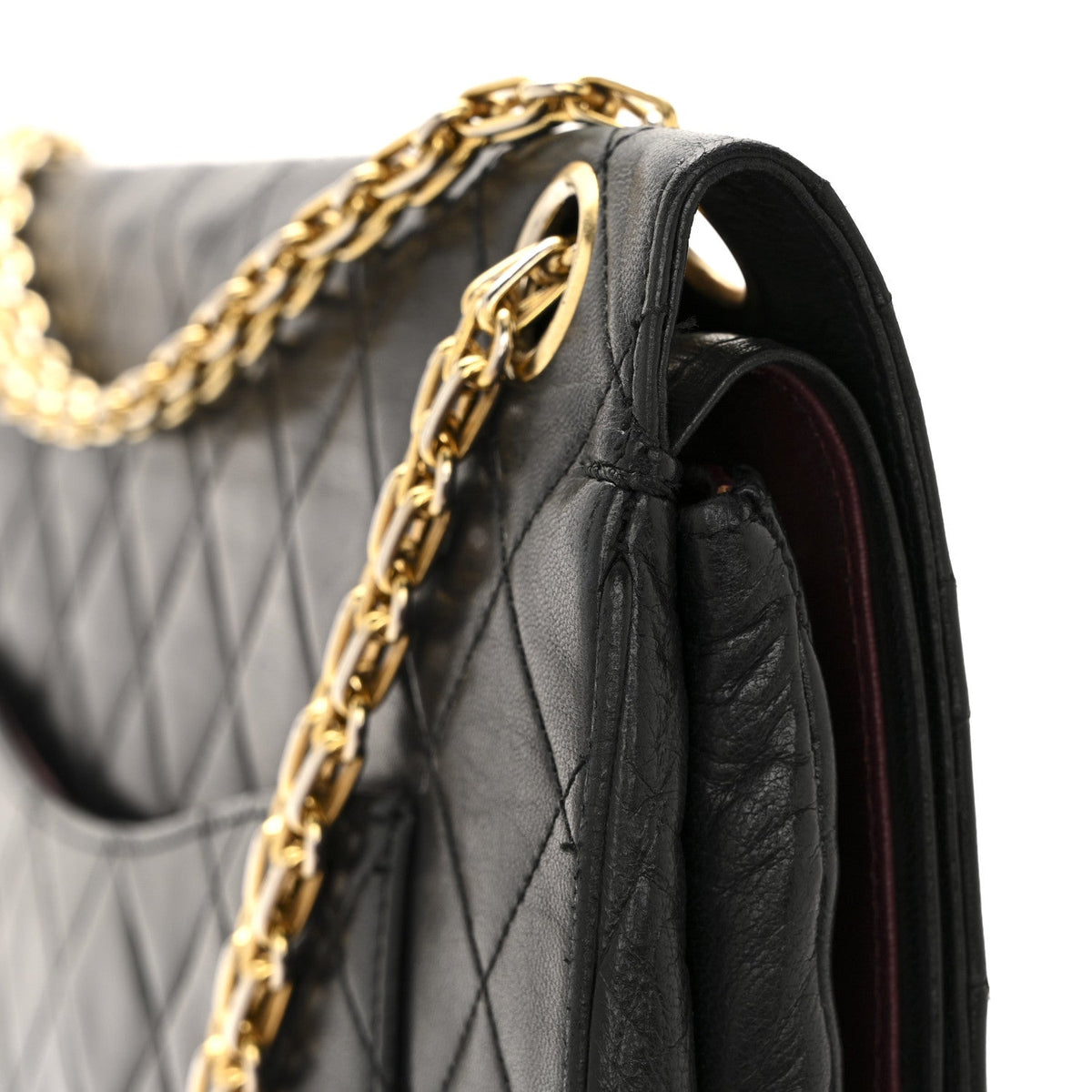 Lambskin Quilted Small Double Flap Black At My store