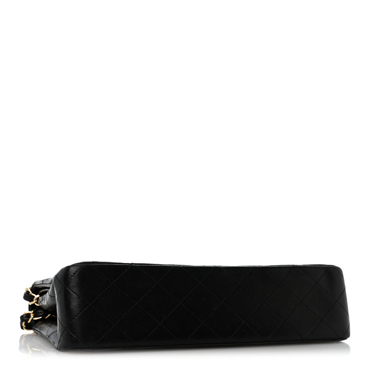 Lambskin Quilted Medium Double Flap Black At My store