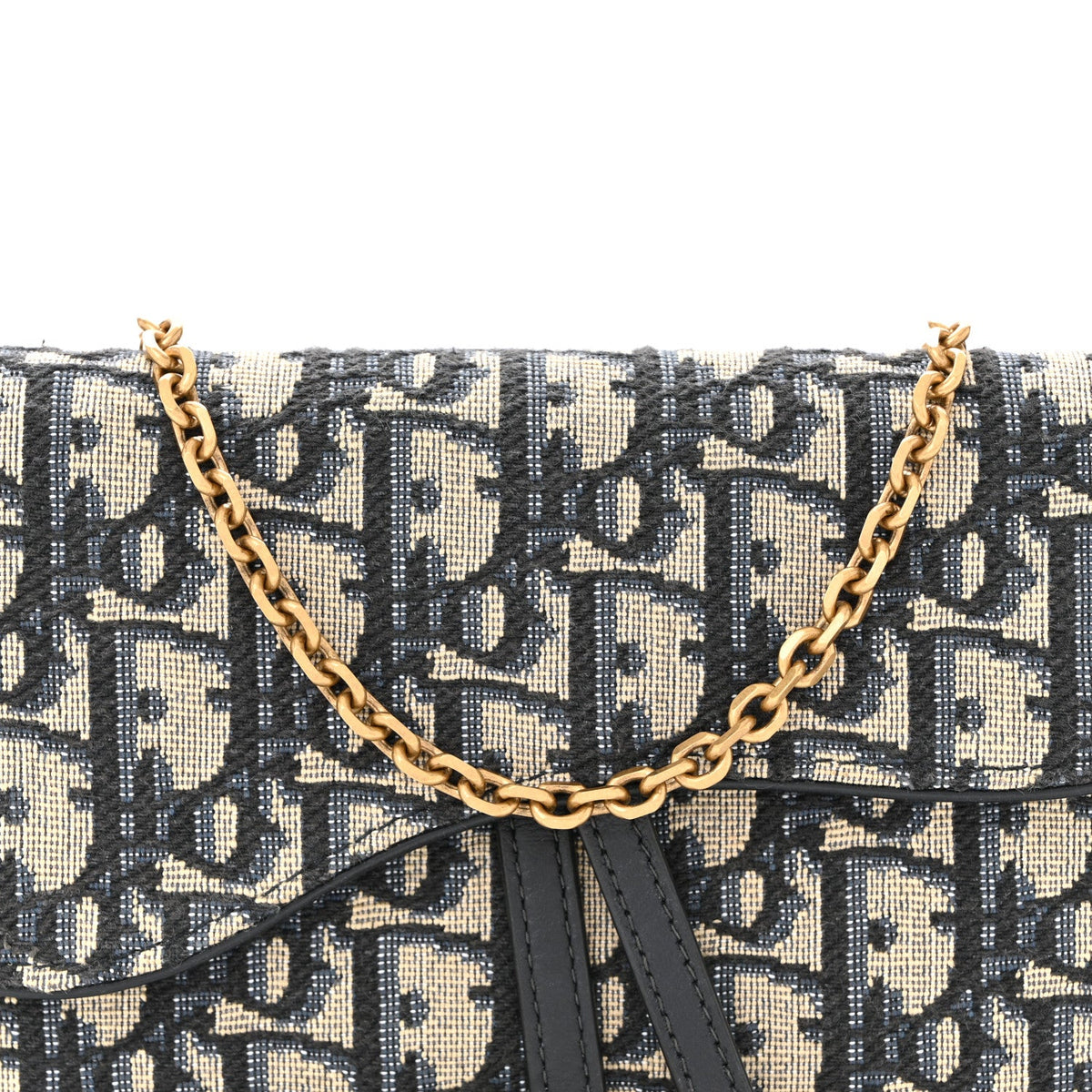 Oblique Saddle Chain Long Wallet Blue AT My store
