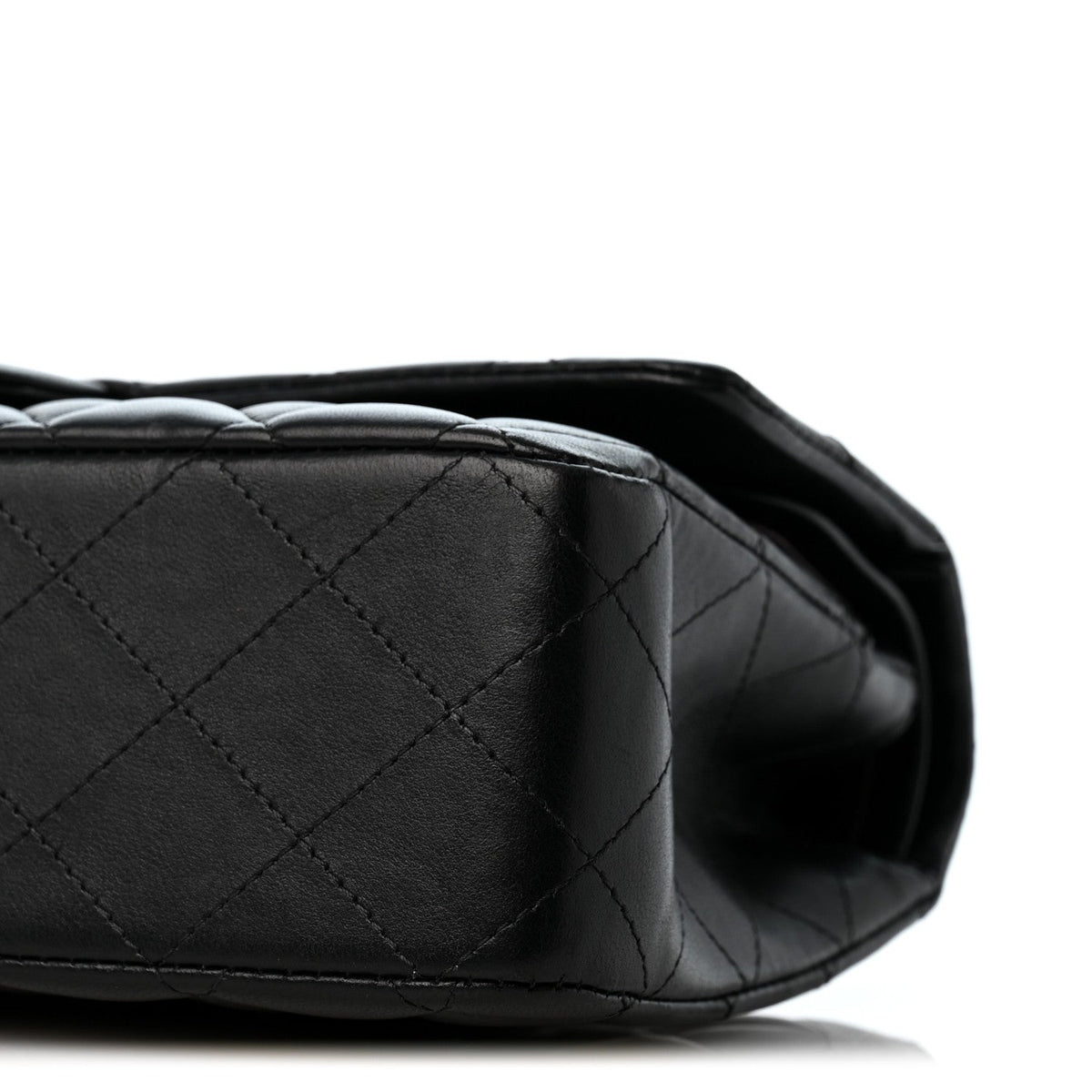 Lambskin Quilted Medium Double Flap Black At My store