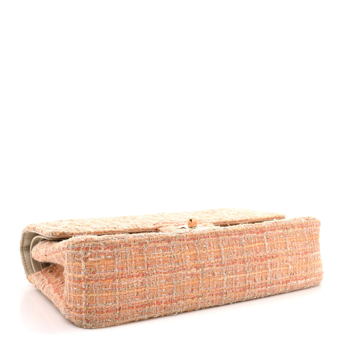 Tweed Quilted Medium Double Flap Orange Beige Multicolor At My store
