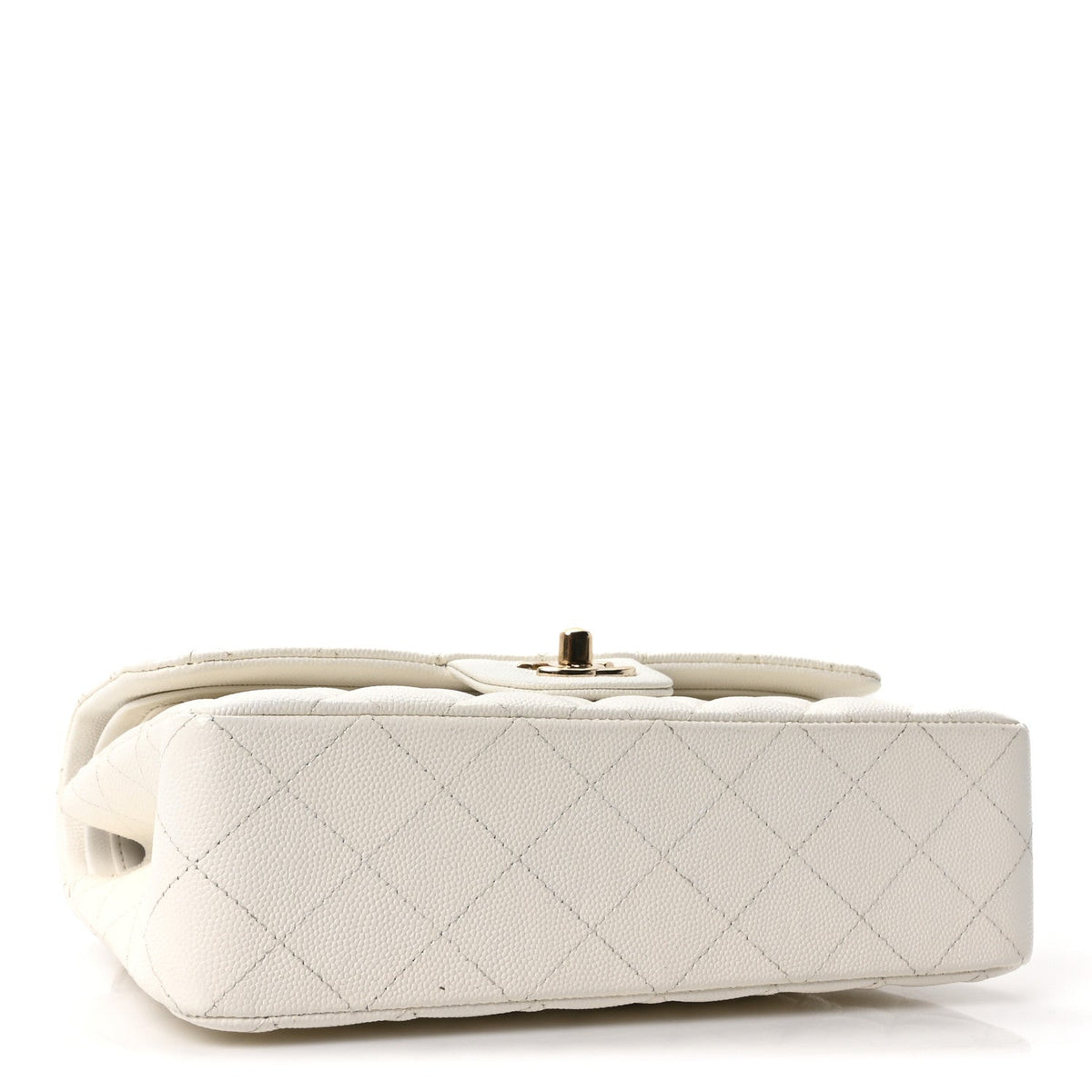 Caviar Quilted Small Double Flap White At My store