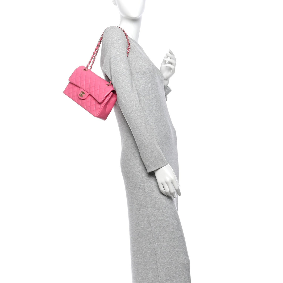 Caviar Quilted Small Double Flap Pink At My store