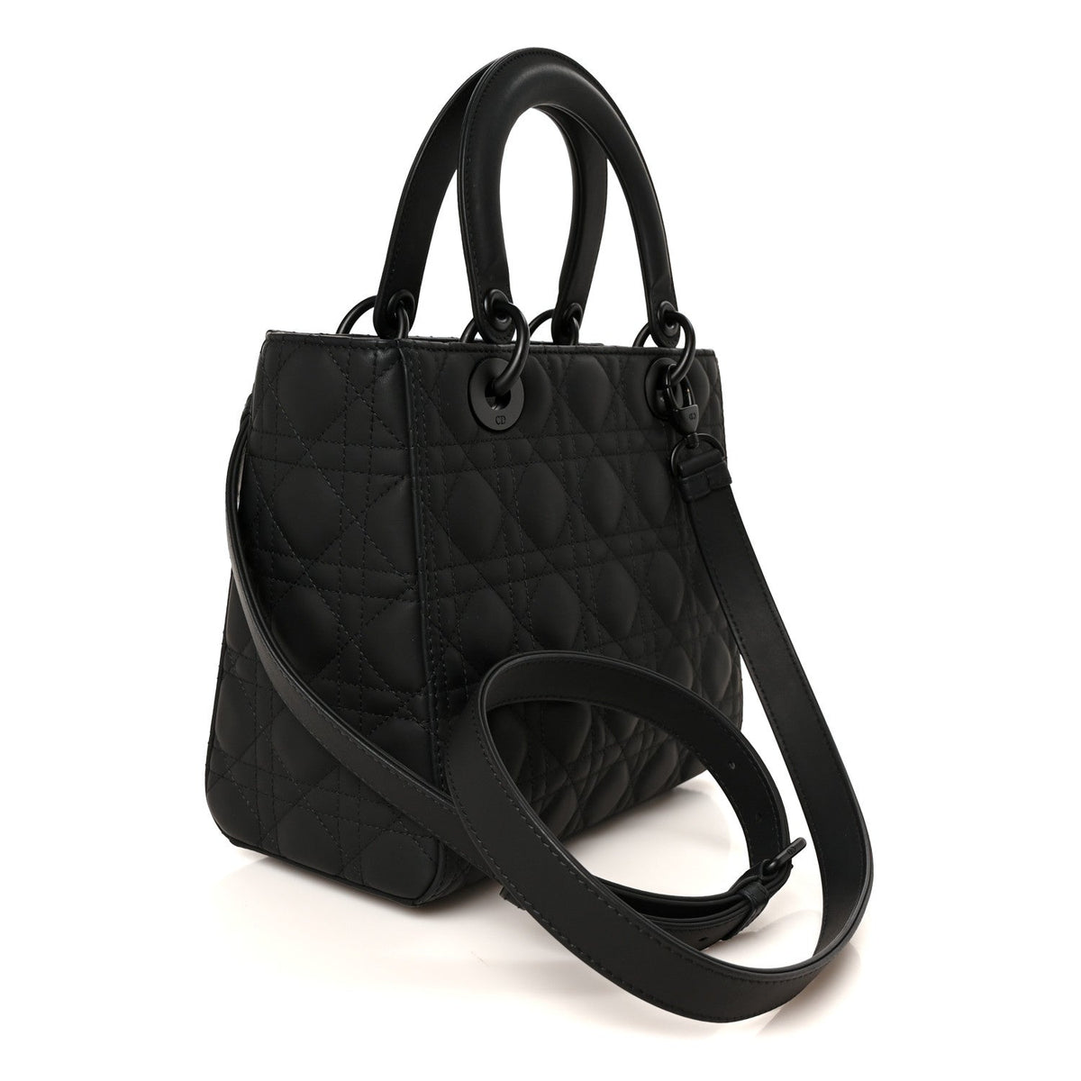 Ultra Matte Calfskin Cannage Medium Lady Dior Black AT My store