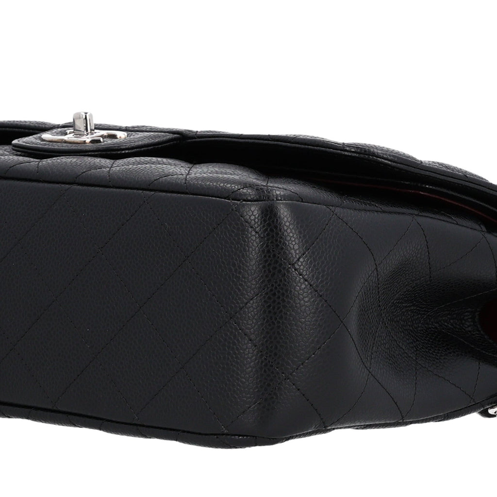 Caviar Quilted Jumbo Double Flap Black At My store